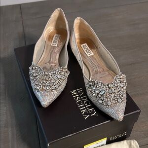 Badgley Mischka Sparkling Embellished Flats